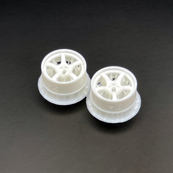 DDL-WR001W-N2 DDLABO 5Spoke wheel white - Narrow 2mm (2pcs) / DDLABO 5本スポークホイール白　ナロー2ｍｍ (2pcs)