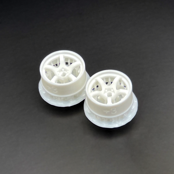 DDL-WR001W-N3 DDLABO 5Spoke wheel white - Narrow 3mm (2pcs) / DDLABO 5本スポークホイール白　ナロー3ｍｍ (2pcs)