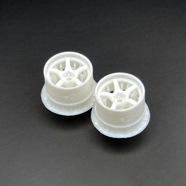 DDL-WR001W-W2 DDLABO 5Spoke wheel white - Wide 2mm (2pcs) / DDLABO 5本スポークホイール白　ワイド2ｍｍ (2pcs)