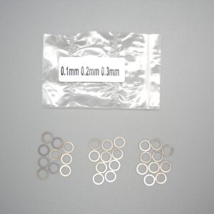 MRD-AC002 Shim Set 5x7mm (0.1/0.2/0.3mm) 10pcs each / シムセット 5x7mm(0.1/0.2/0.3mm 各10枚入り)