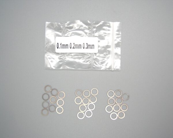 MRD-AC002 Shim Set 5x7mm (0.1/0.2/0.3mm) 10pcs each / シムセット 5x7mm(0.1/0.2/0.3mm 各10枚入り)