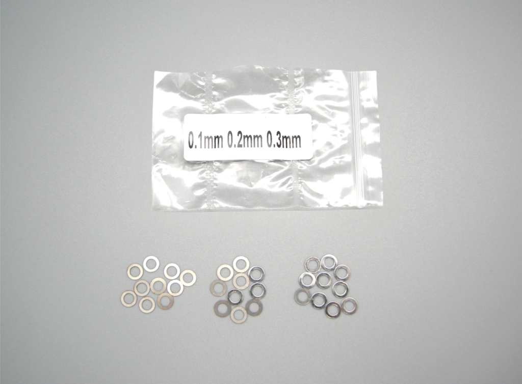 MRD-AC001 Shim Set 3x5mm (0.1/0.2/0.3mm) 10pcs each / シムセット 3x5mm(0.1/0.2/0.3mm 各10枚入り)